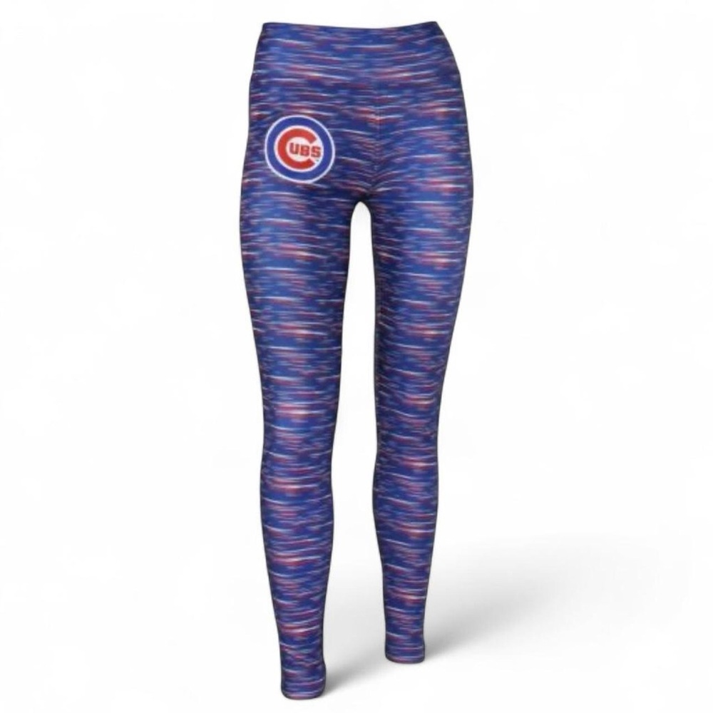 Majestic Chicago Cubs MLB Space Dye leggings Women's XS Blue Athletic Baseball